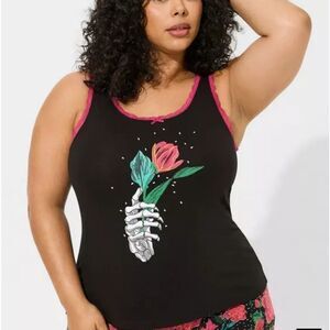 Torrid Foxy Lace Trim Sleeveless Sleep Tank